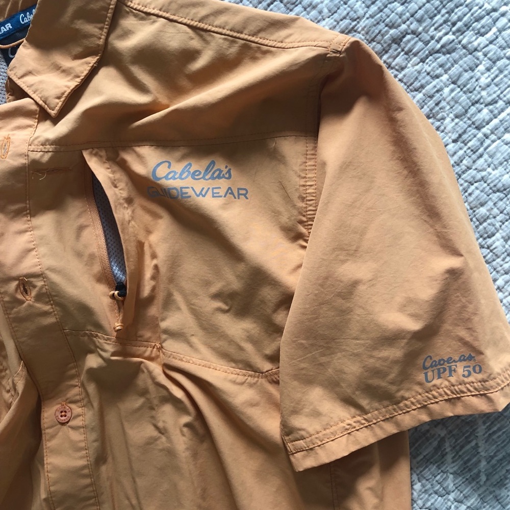 CABELAS guidewear vented men short sleeve shirt S